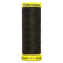Maraflex Stretch Thread (Yellow Reel): 150m - 777000/697 Dark Brown