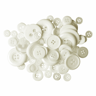 Bag of Craft Buttons: Assorted White: 50g - B6210\10 - RRP 1.50 - OUR PRICE ONLY 75p