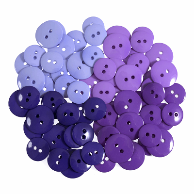 Craft Buttons: Waterfall: Code H: Purple: Pack of 72 - B6400.11 - RRP 5.99 - OUR PRICE ONLY 2.99