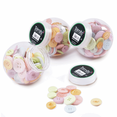 Jar of Craft Buttons: Pastels - BP001 - RRP 5.99 - OUR PRICE ONLY 2.99