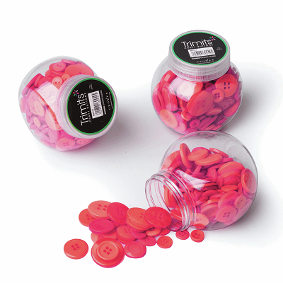 Jar of Craft Buttons: Assorted Red - BP008 - <strong><span style='color: #00ccff;'>RRP £5.99</span></strong> - <strong><span style='color: #ff0000;'>OUR PRICE ONLY £2.99</span></strong>