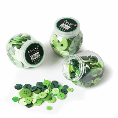 Jar of Craft Buttons: Assorted Green - BP010 - <strong><span style='color: #00ccff;'>RRP £5.99</span></strong> - <strong><span style='color: #ff0000;'>OUR PRICE ONLY £2.99</span></strong>