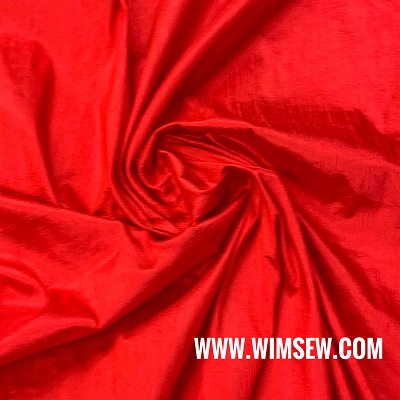 100% Silk Dupion - Red 1m