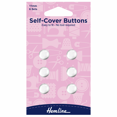 H473.11 Self Cover Buttons: Metal Top - 11mm 