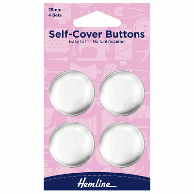 H473.29 Self Cover Buttons: Metal Top - 29mm 