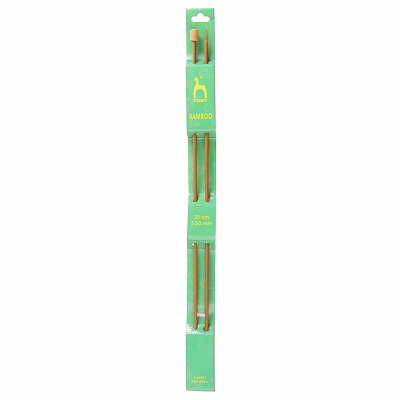 P66807 - 33cm x 3.5mm Pony Natural Bamboo Knitting Pin 