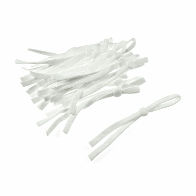 Mask Elastic - Pre Cut with Adjusters - TME001 White - Pack of 20
