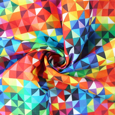 100% Cotton Print em271015 - Geometric Rainbow