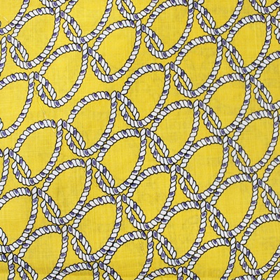 Geometric Spiral Viscose Cotton Lawn - EM27-1510 Yellow