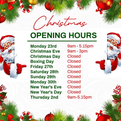 Christmas Opening Times