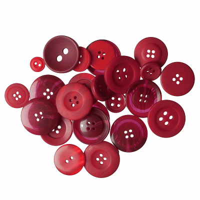 Bag of Craft Buttons: Assorted Red: 50g - B6210\12 - RRP 1.50 - OUR PRICE ONLY 75p