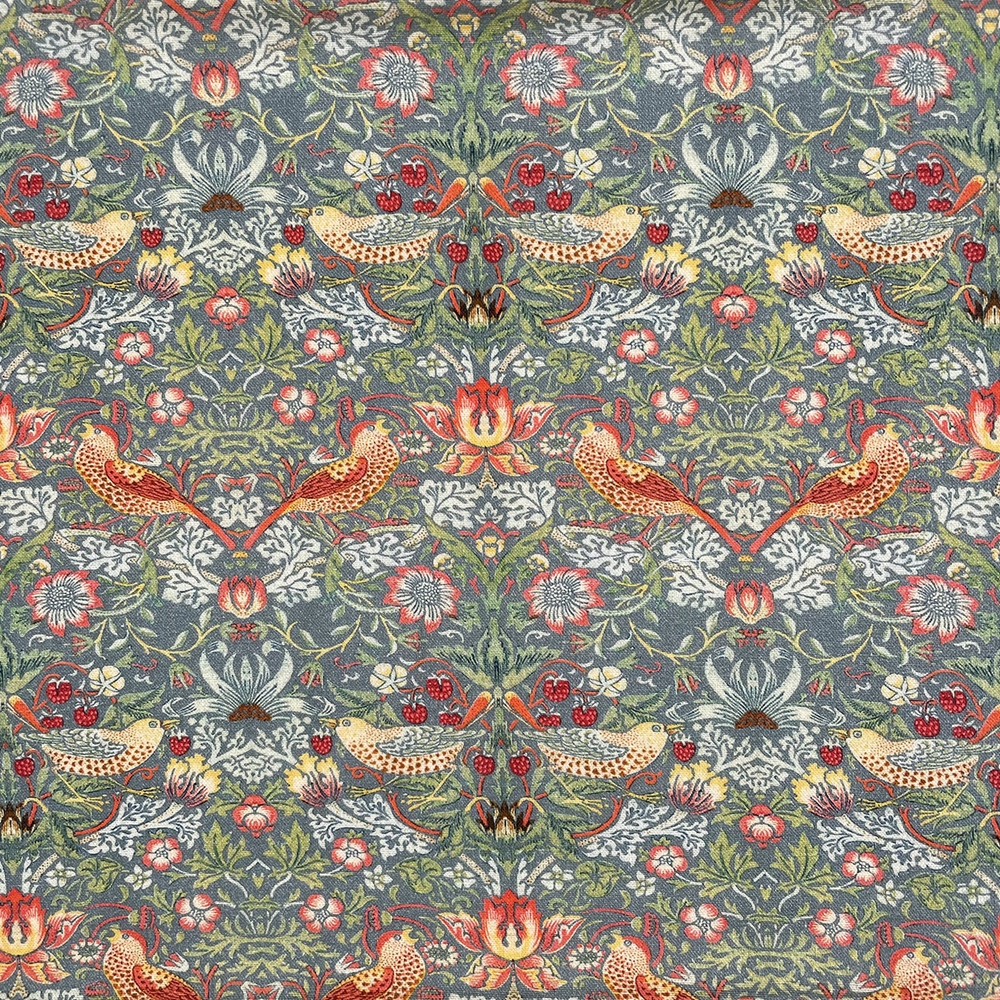 100% Cotton Print - WM Strawberry Thief - Grey C15 CC369