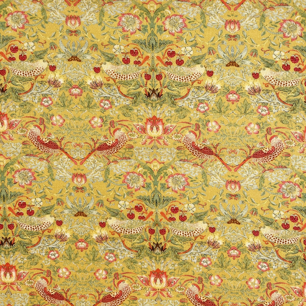 100% Cotton Print - WM Strawberry Thief - Ochre C15 CC371