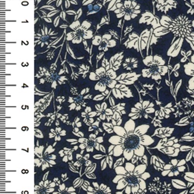 100% Cotton Poplin Floral Designs Small 01cp0221 Navy