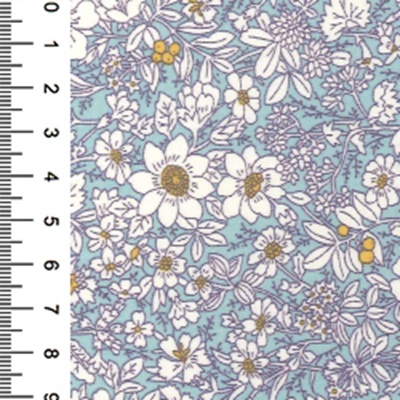 100% Cotton Poplin Floral Designs Small 01cp0221 Sky