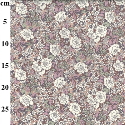 100% Cotton Poplin Floral Designs Medium 01cp0968 Mauve
