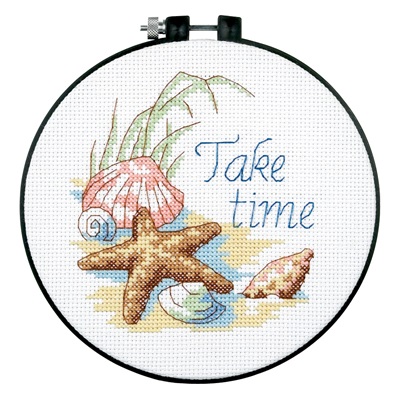 Learn-a-Craft: Counted Cross Stitch Kit and Hoop: Take Time - D73060