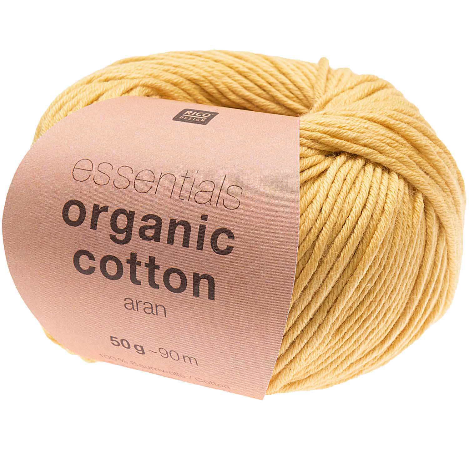 Rico Essentials Organic Cotton Aran 50g - Yellow