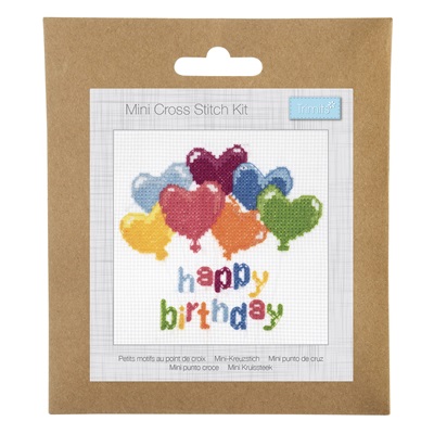 Mini Cross Stitch Kit: Birthday Balloons - GCS170