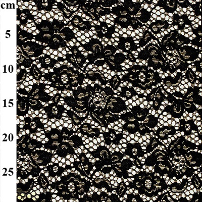 100% Polyester Corded Lace - 01-JLL0002 Black