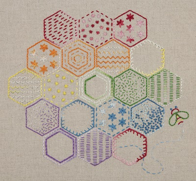 Embroidery Kit: Essentials: Stitch Sampler 1: Honeycomb - PE134
